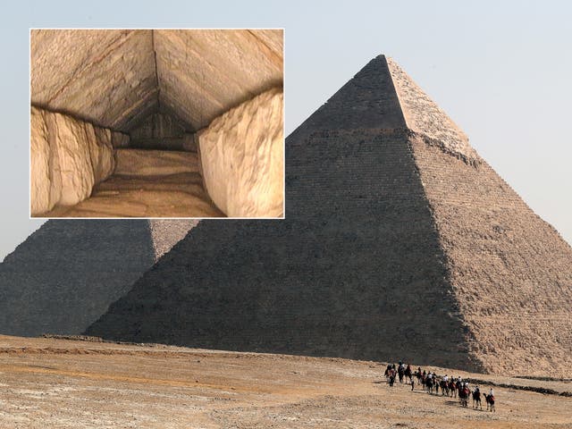 <p>The secret corridor inside the Great Pyramid of Giza</p>